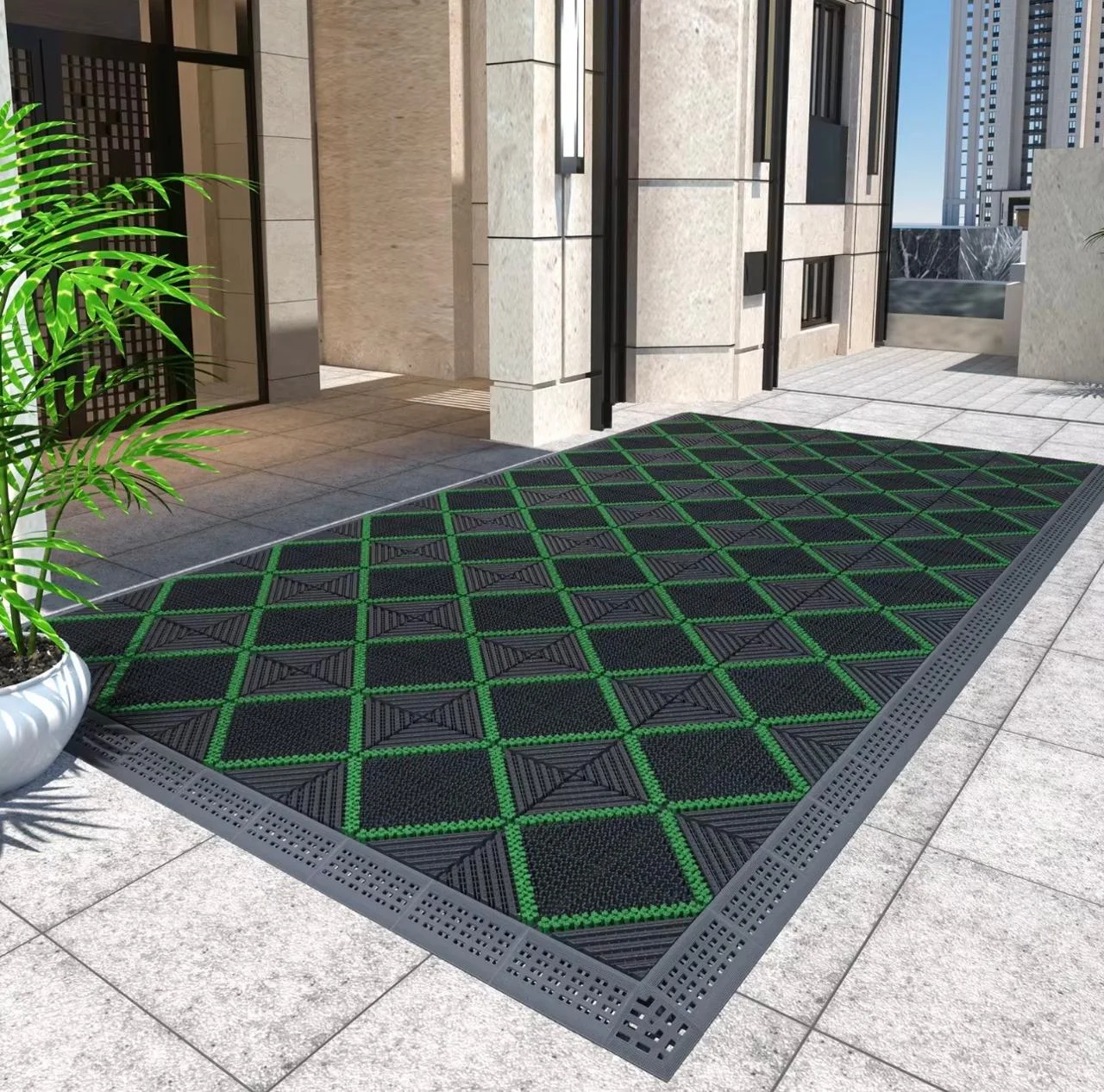 Paillasson d’entrée extérieur antisalissures – antidérapant – facile à nettoyer