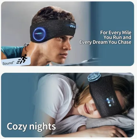 Casque de Sommeil Sans Fil Bluetooth avec Écouteurs Intégrés