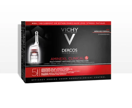 VICHY DERCOS AMINEXIL CLINICAL 5 HOMMES 21 AMPOULES MONODOSES