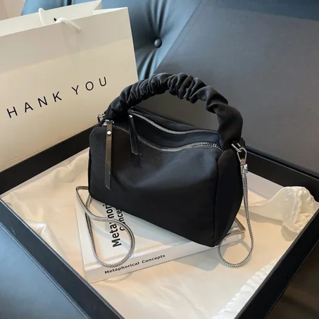 Fashionable Nylon Chain Crossbody Bag Women's