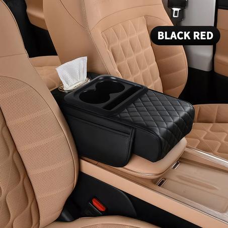 غطاء مسند اليد للسيارة بفتحة مناديل وحامل أكواب – لمسة فخامة داخل سيارتك
