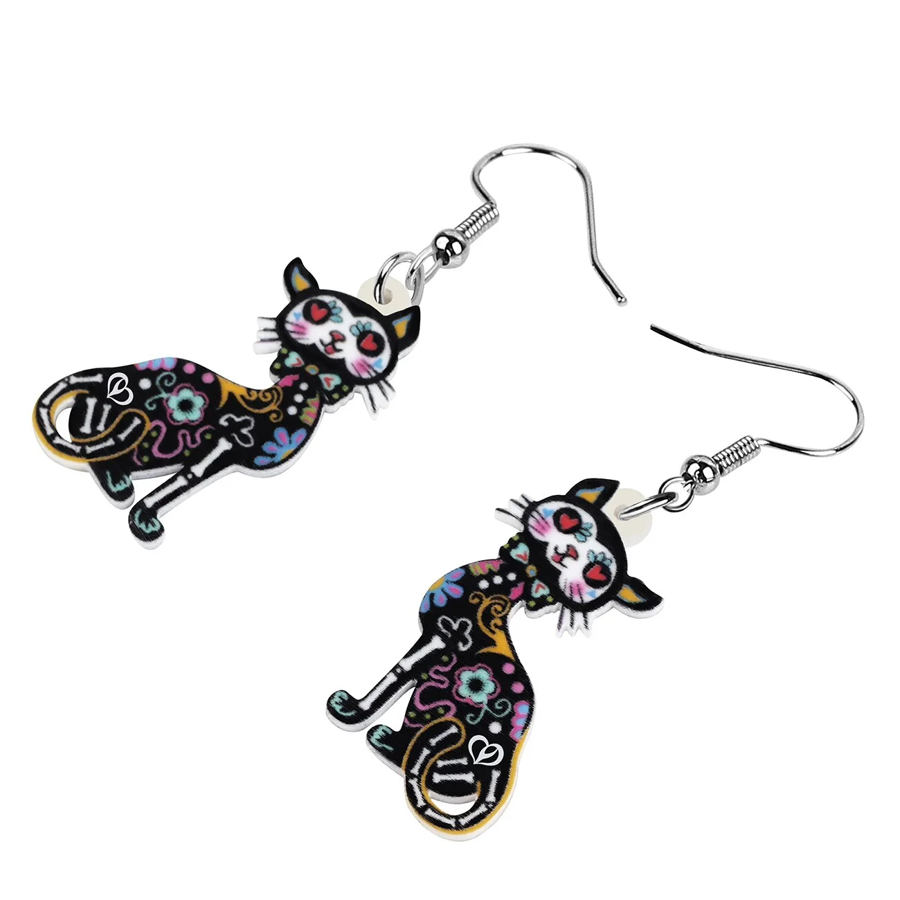 Acrylic Halloween Cat Earrings For Women