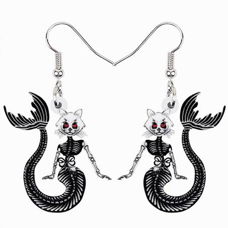 Acrylic Halloween Cat Earrings For Women