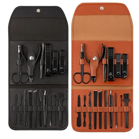 Kit de manucure 16 pièces en acier inoxydable  Soin du visage