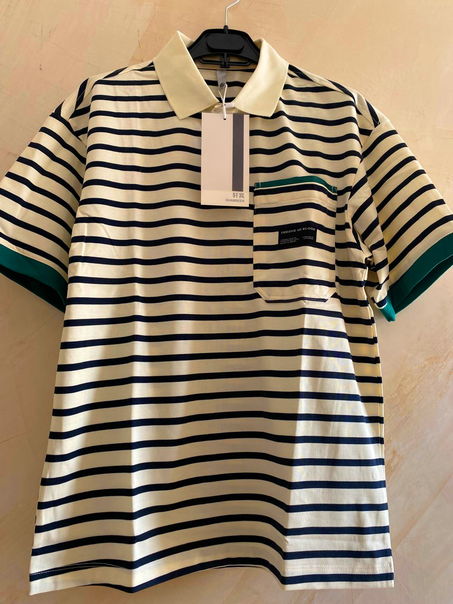 Striped polo T-shirt