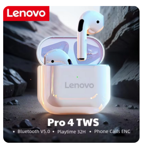 سماعات Lenovo-Air Pro4 اللاسلكية ، سماعات أذن مزدوجة ، طويلة جدًا ، استعداد ، تشغيل جهير ، سماعة أذن رياضية ، سماعة رأس موسيقية مع ميكروفون