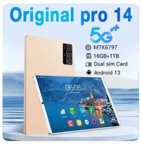 كمبيوتر لوحي أصلي يعمل بنظام أندرويد 13 ، بطاقة SIM مزدوجة ، نظام تحديد المواقع ، بلوتوث ، شبكة 5G ، لوحة مكالمات هاتفية ، 10 نواة ، 16 جيجابايت + جيجابايت ، 12 بوصة ،