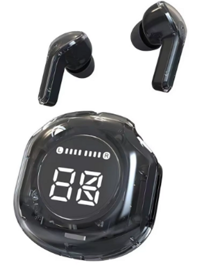 سماعة رأس لاسلكية بلوتوث ، سماعات رأس شفافة ، شاشة رقمية ليد بالطاقة ، صوت ستيريو ، سماعات أذن للعمل الرياضي