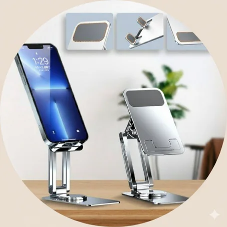 حامل هاتف مكتبي معدني قابل للطي