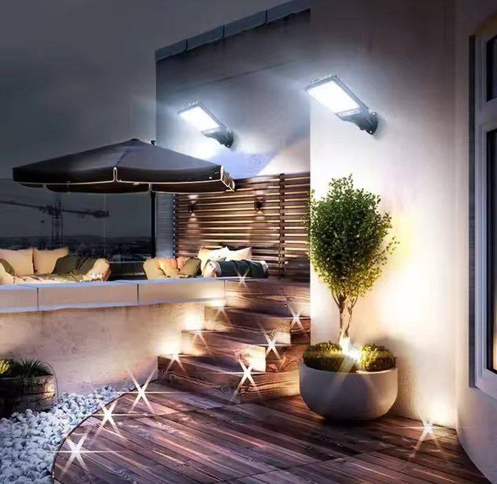مصباح LED الذهبية مساحة إضاءة أكبر يعمل بالطاقة الشمسية