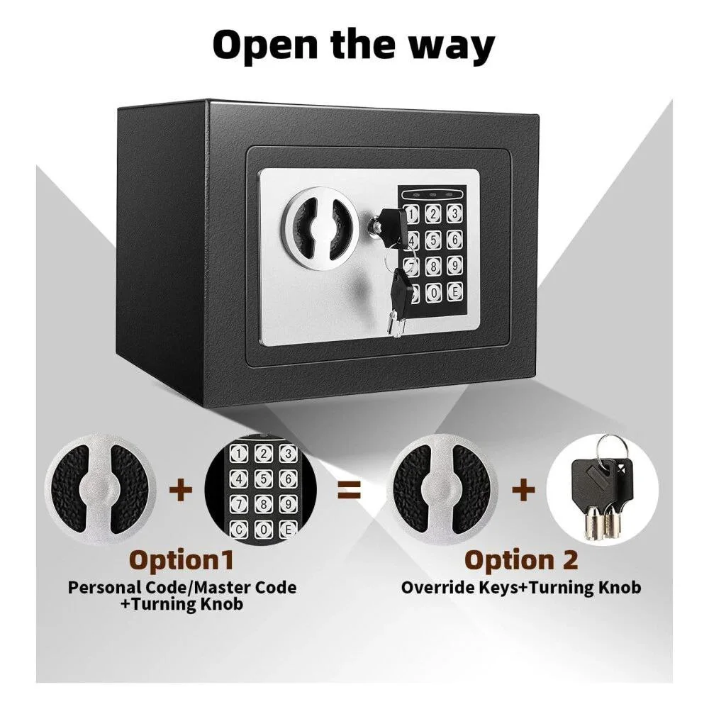 خزنة أمان إلكترونية، خزنة رقمية من الصلب مع مفتاحين.