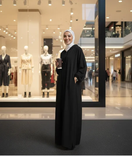 عباية العمرة بغطاء للرأس