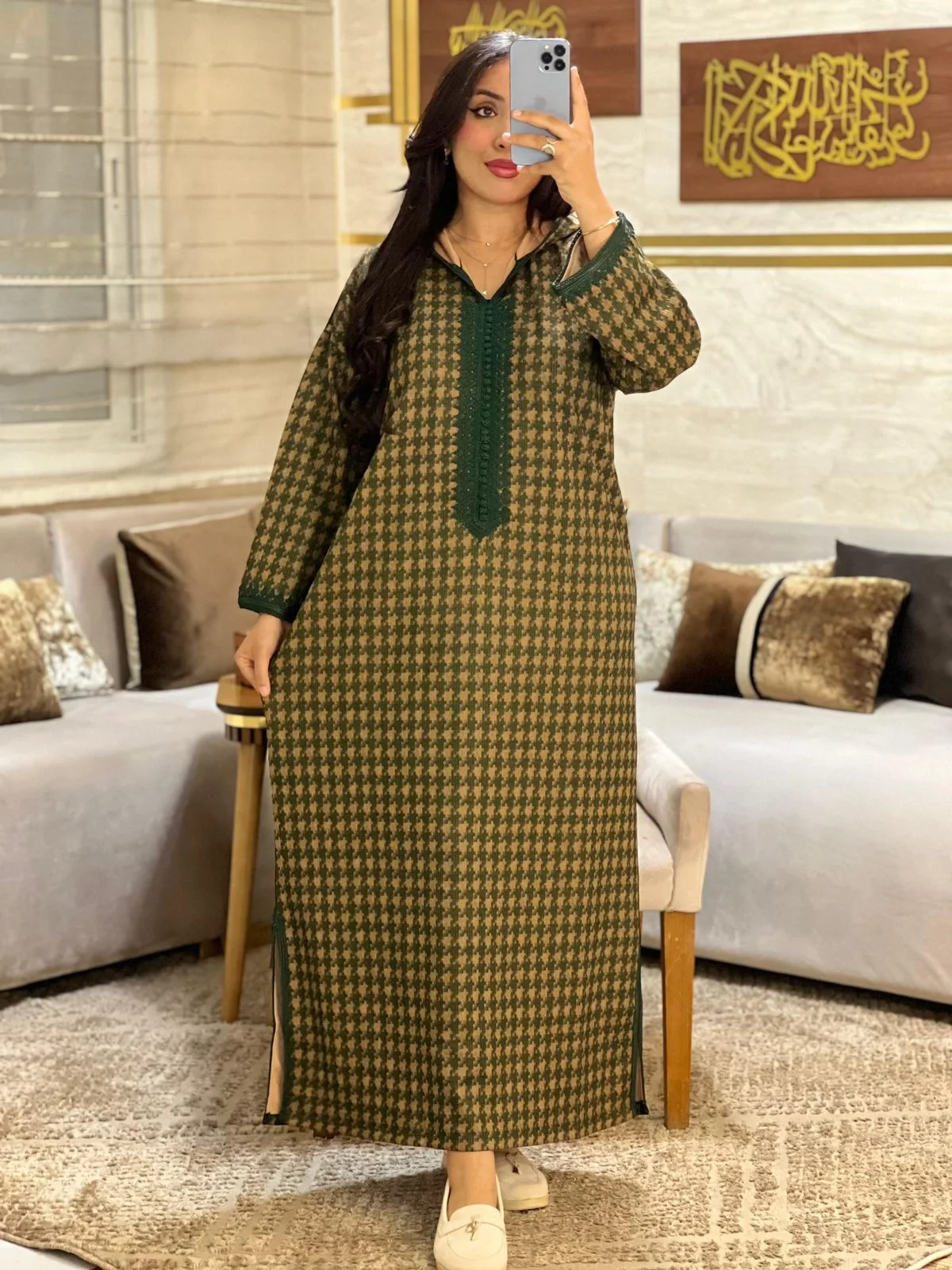 جلابة فلسطينية مصوفة دافئة