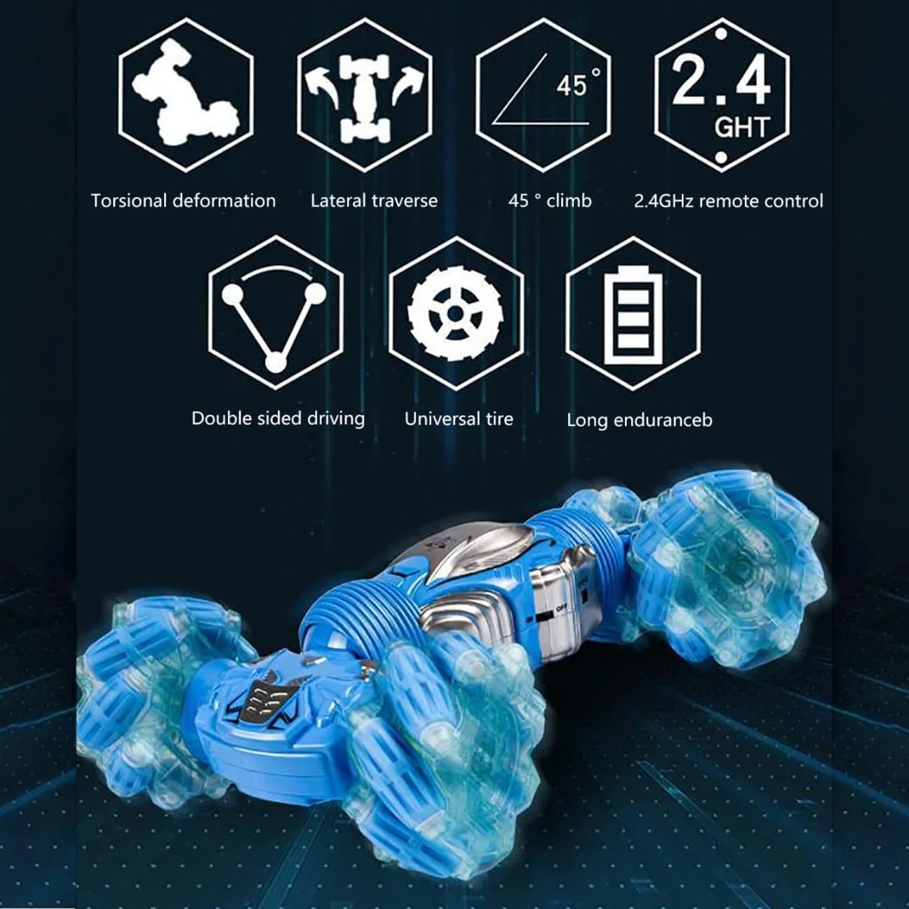 سياراة رباعية الدفع و التحكم عن بعد أو عن  ساعة اليد