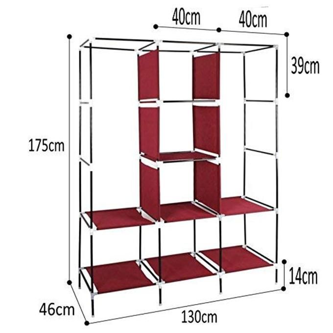Moyen Armoire à 3 Portes رفوف لتخزين الملابس