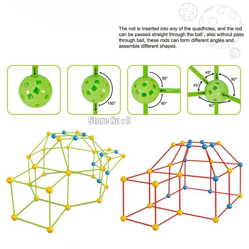 لعبة مكعبات بناء متعددة الاستخدامات للأطفال، خيمة من الخرز، منزل مرح، لعبة معمارية، مجموعة نماذج مكعبات للأطفال