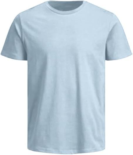 تيشيرت سادة برقبة دائرية وأكمام قصيرة للرجال، عبوة من قطعة واحدة، قصة كلاسيكية، 100% قطن فاخر