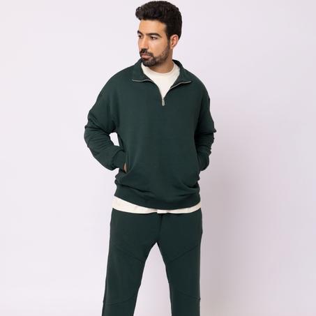 Zipper Sweatshirt, Baggy joggers - Dark Green