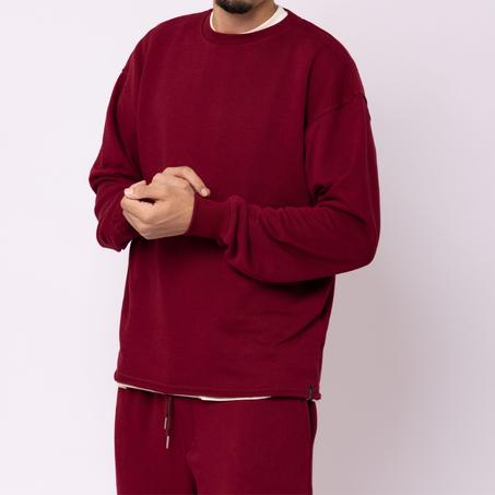 Tracksuit Cropped top wide jogger - Dark Red