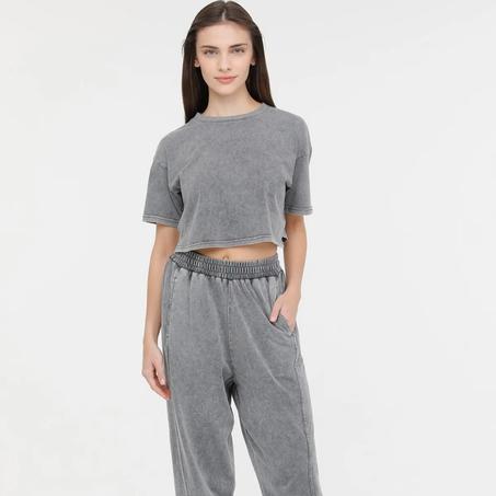 تيشيرت كاجوال قصير رمادي من Perry