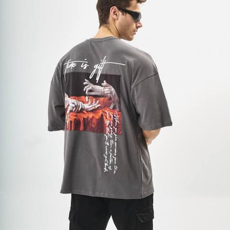 Breezy – Time Is Gift Oversized tshirt- Gray
