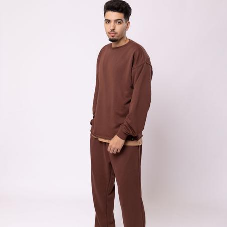 Tracksuit Cropped top wide jogger - Brown