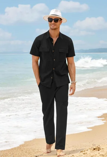 قميص رجالي صيفي أنيق – خامة مريحة وتصميم عصري