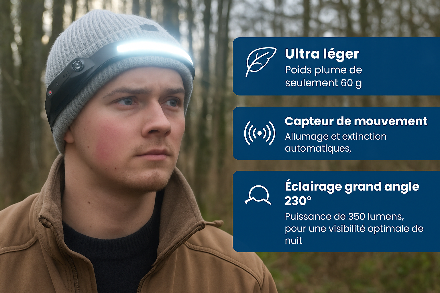 Lampe Frontale 230°