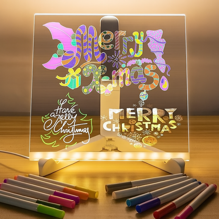 Tablette d’Écriture LED 3D en Verre Acrylique Lumineux
