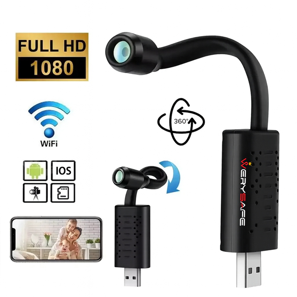 Caméra WiFi Sans Fil Full HD 1080P avec Détection de Mouvement