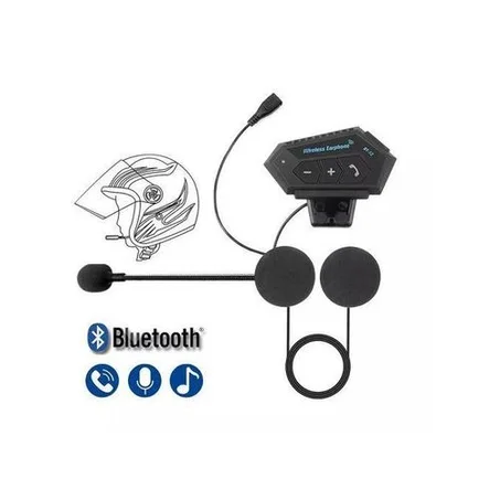 Casque Bluetooth étanche pour casque de moto, kit d'appel mains libres, stéréo, haut-parleur de lecteur de musique, écouteur sans fil pour moto, BT12