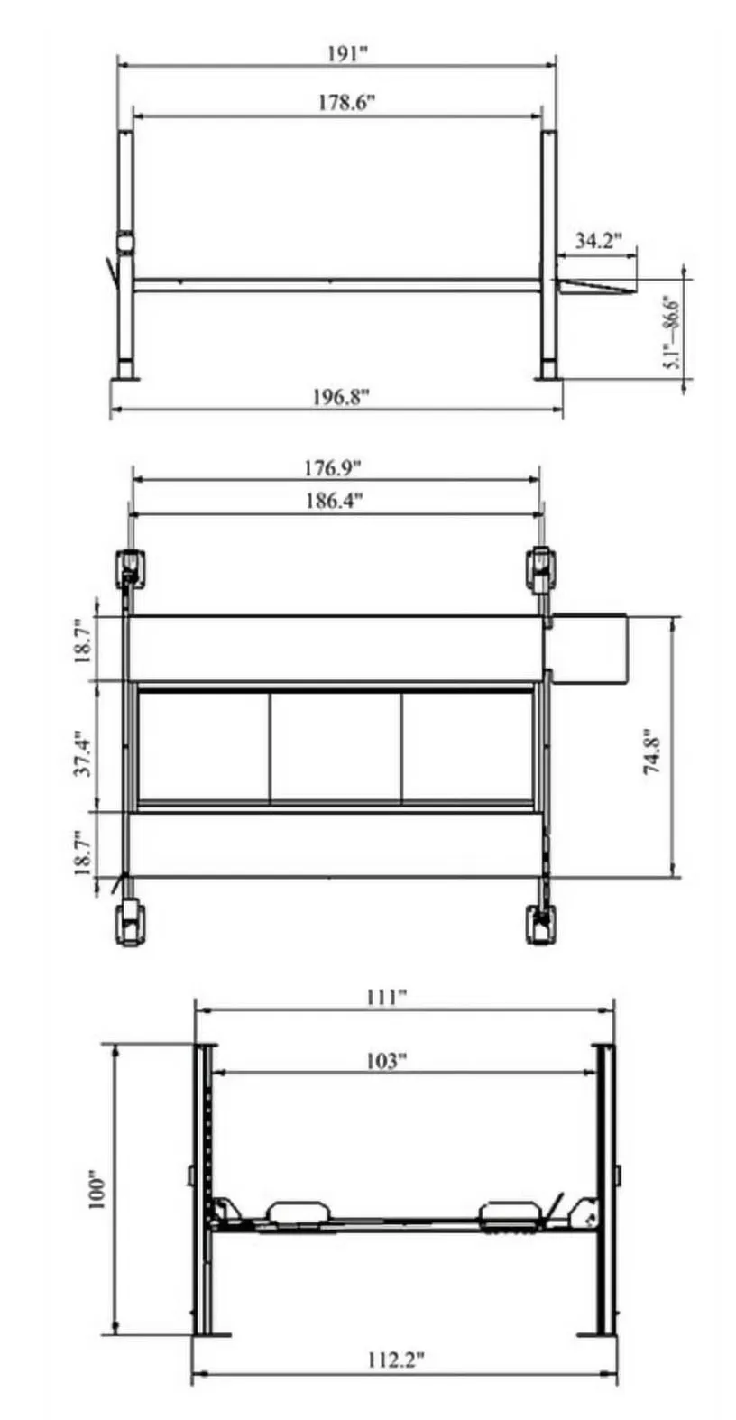 Aston Technologies* 4-Post Parking Lift 9000lbs. Electric Lock Release APL-90EL