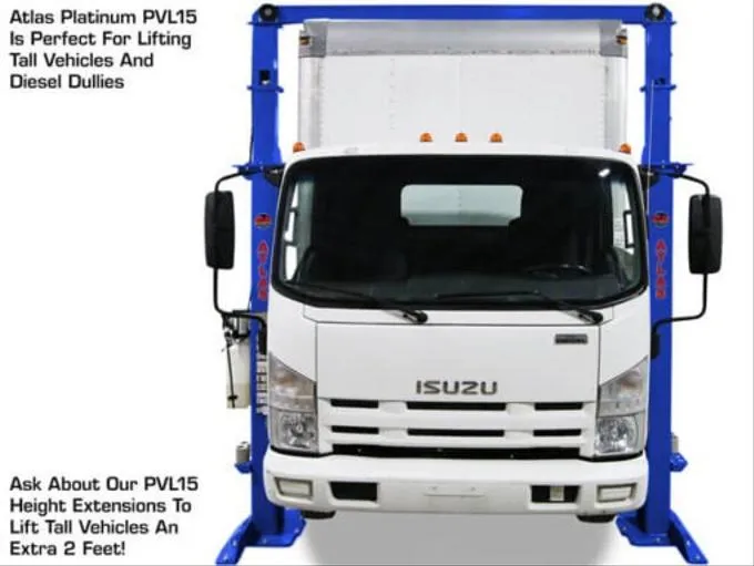 Atlas® Platinum PVL-15 2-Post Lift (15,000 lbs) - ALI Certified Heavy-Duty Auto Lift