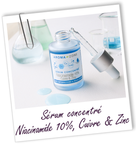 Sérum visage concentré Niacinamide 10%, Cuivre et Zinc