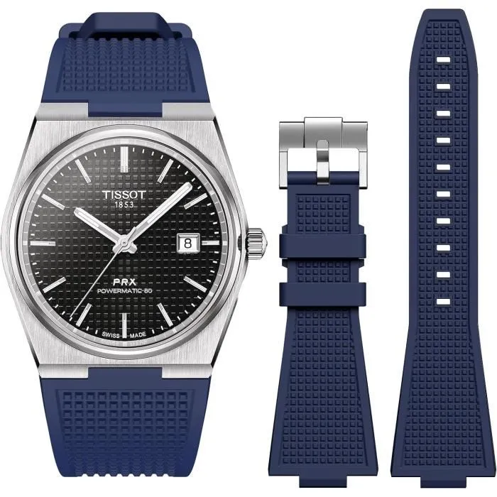 TISSOT PRX Bracelet Silicone BLEU