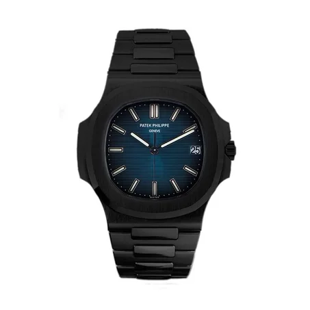 PATEK PHILIPPE (bracelet noir tableau bleu )