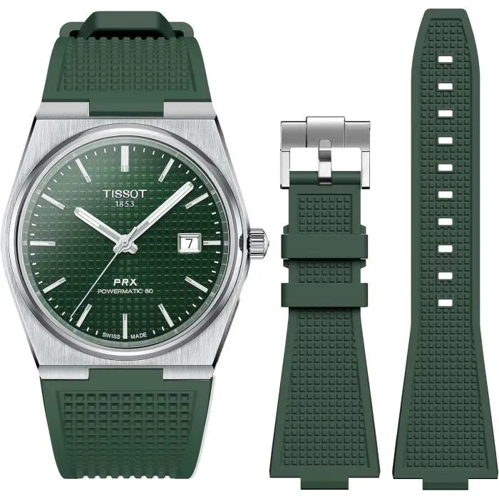 TISSOT PRX Bracelet Silicone Vert