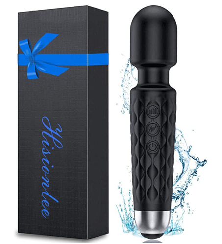 Portable Personal Rechargeable Mini Vibrate Wand Massager, 8 Powerful Speeds 20 Vibration Modes,Handheld Cordless Waterproof Massager Therapy Back Neck Muscle Aches Sports Recovery, Quiet (Bl