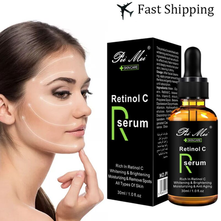 Retinol C Anti-Aging Facial Serum, Whitening, Moisturizing, Brighten Skin, Shrink Pores, Anti-Wrinkle, Remove Freckles, Face Care
