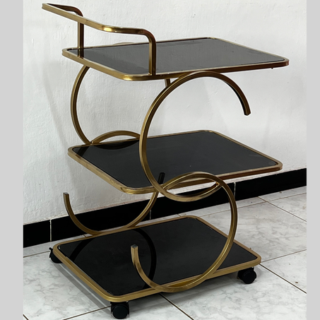 chariot double cercle argent doré