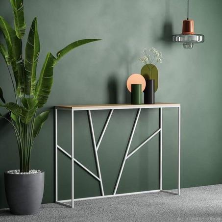 console métallique moderne  blanc