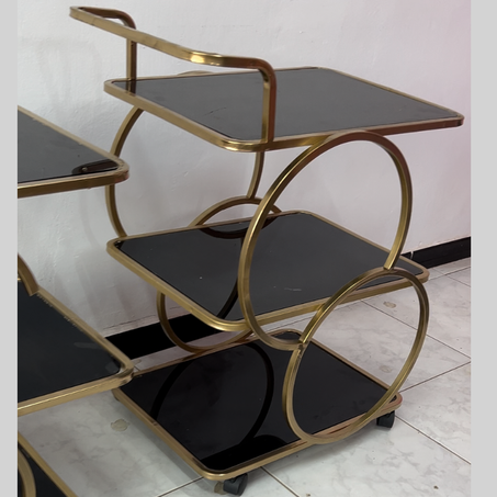 Chariot double cercle  noir doré