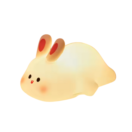 مصباح ليلي من السيليكون على شكل أرنب، ضوء يعمل باللمس