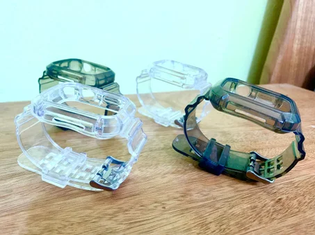 Bracelets en silicone transparent Noir et Blanc pour Apple watch