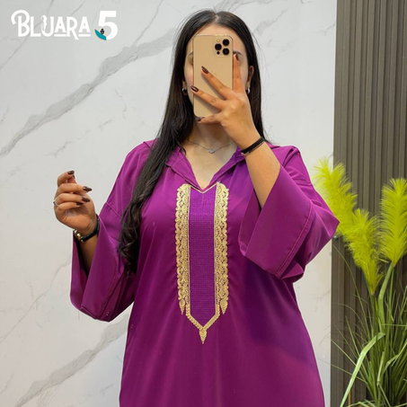 جلابة موديل نرجس – من توب كريب الناعم