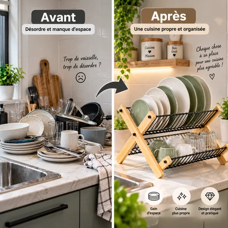 Égouttoir Pliable Bambou
