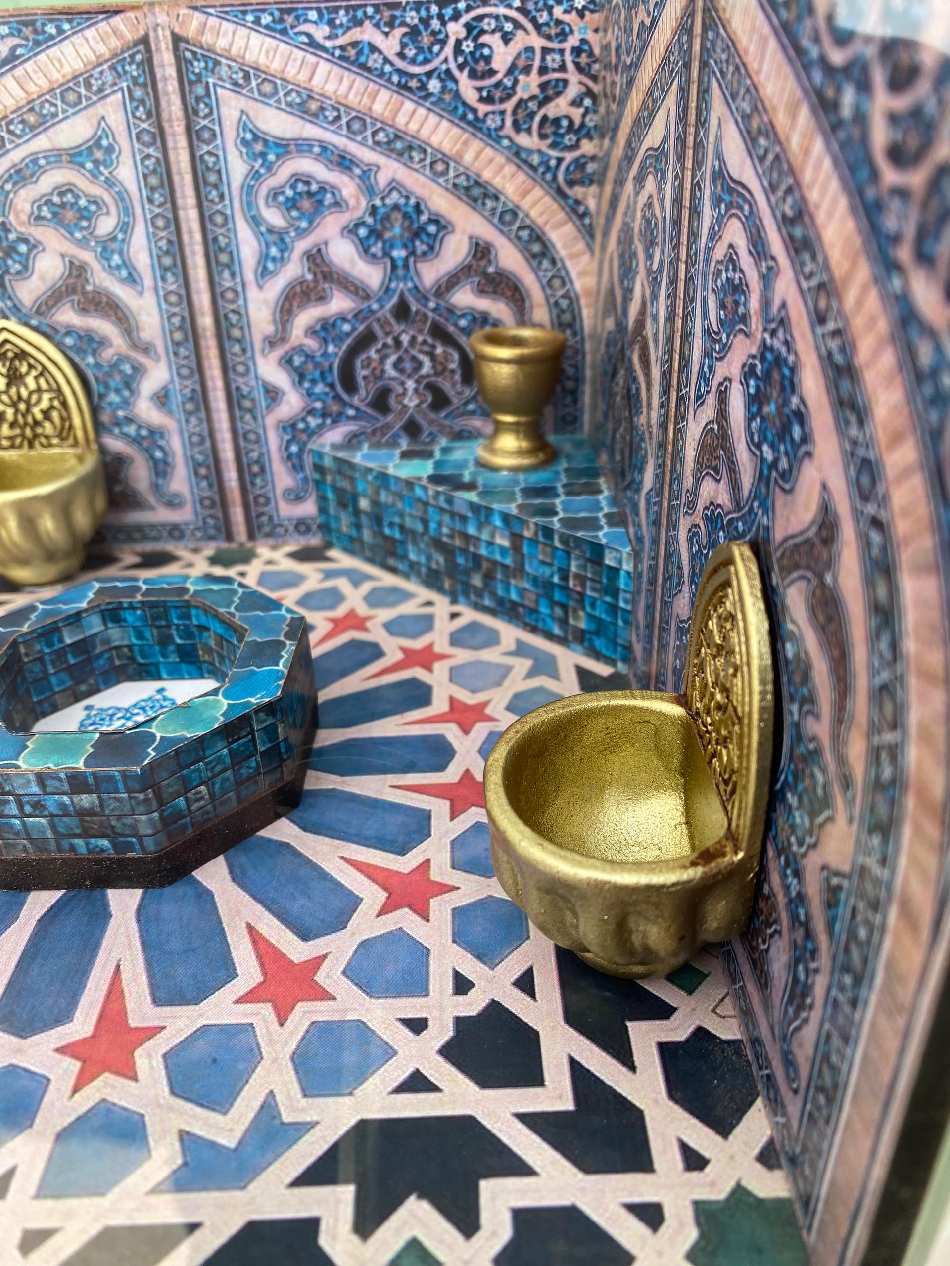 Miniature hammam traditionnel Zelij نموذج مصغر لحمام تقليدي