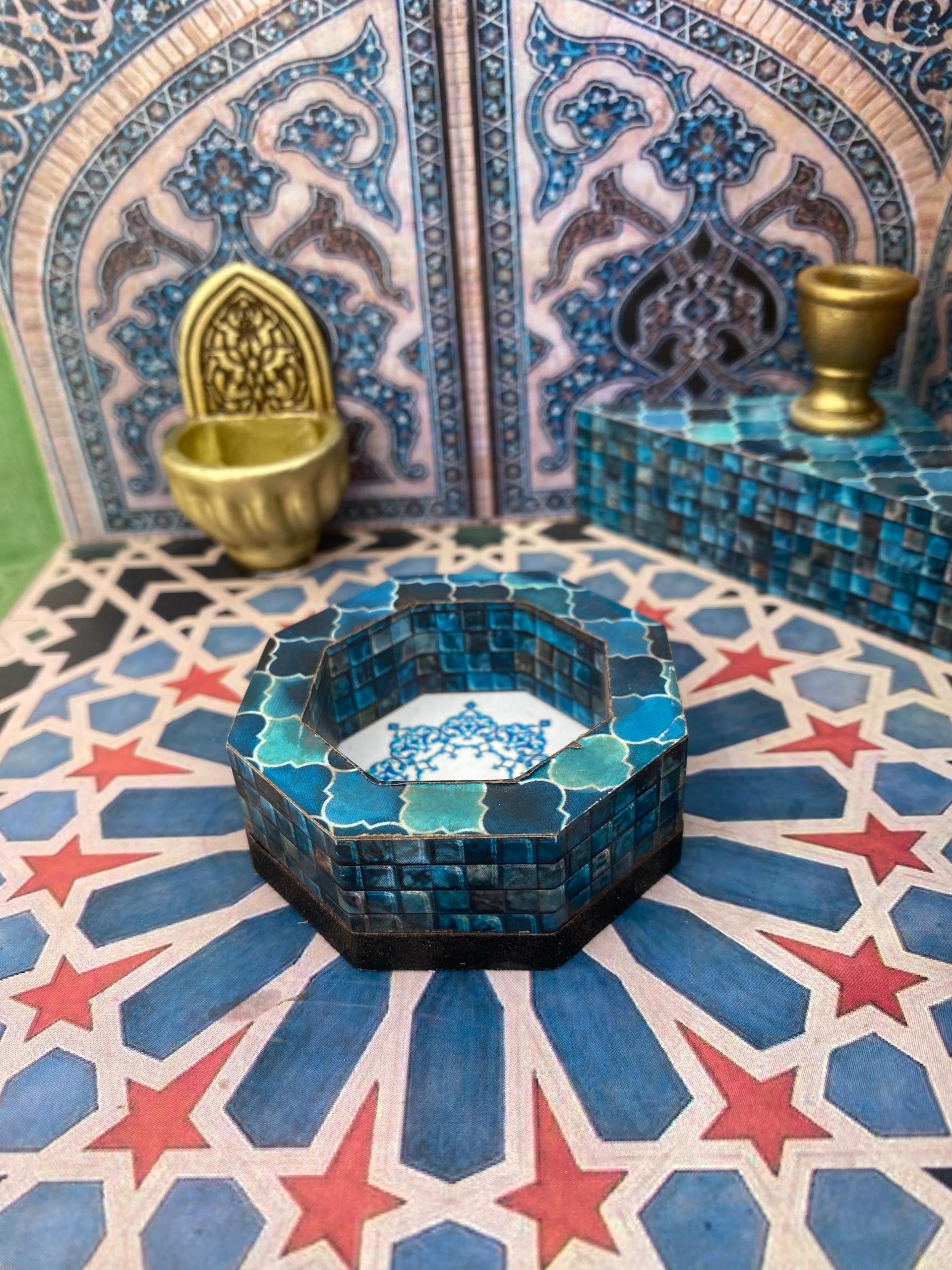 Miniature hammam traditionnel Zelij نموذج مصغر لحمام تقليدي