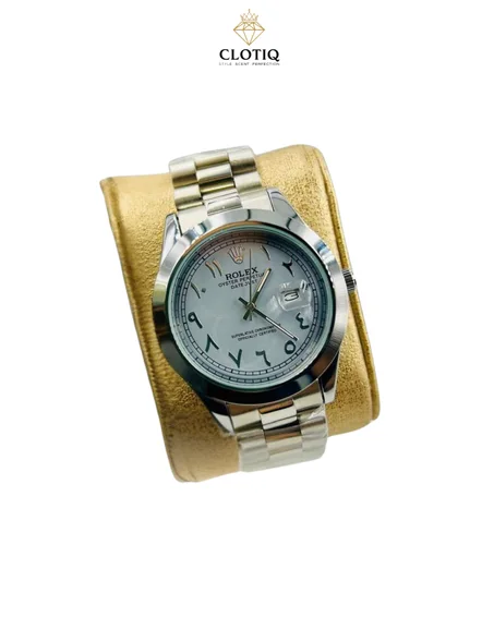 ROLEX DATEJUST SILVER ARABIC