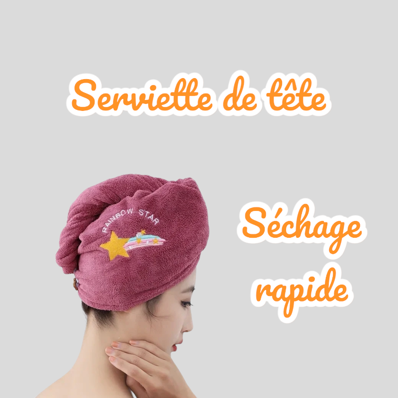 Bonnet de serviette pour femme, turban doux, tête torsadée, super absorbant